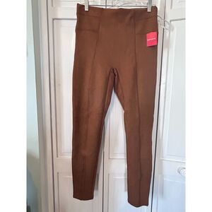 NWT Spanx Faux Suede pants in Rich Caramel - Size L